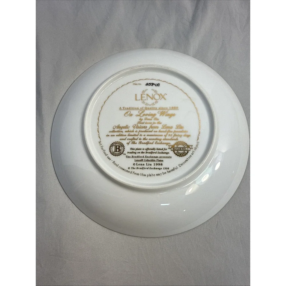 Lenox Lena Liu On Loving Wings Collector Plate 1998 Angelic Visions 2584A 8